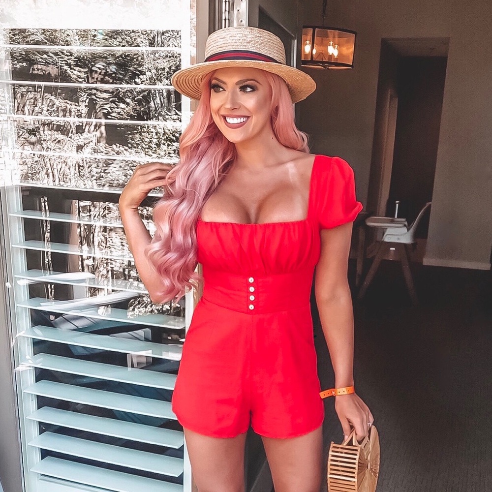 Red Revolve Romper